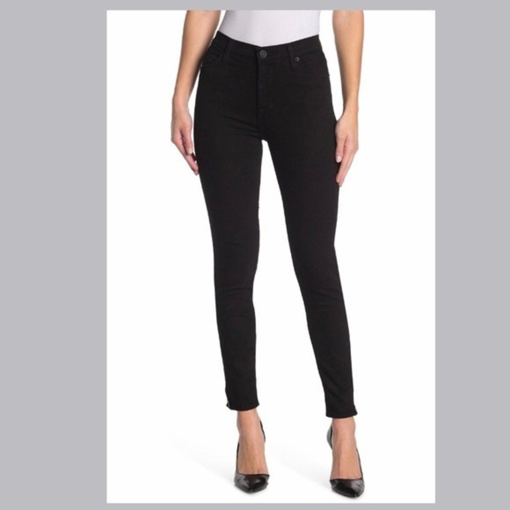 NOT FOR SALE Hudson Blair Skinny High Rise Zip Leg Ankle Jeans Black Size 28
